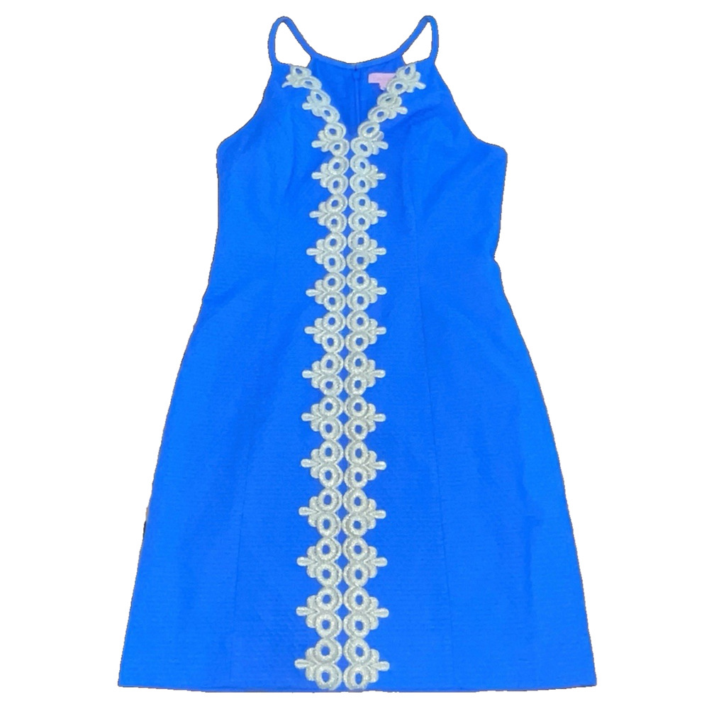 Lilly Pulitzer Pearl Shift Lapis Blue Sz 2 Resort Cocktail Party Preppy Wedding